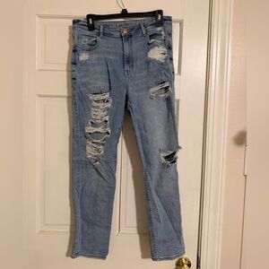 American Eagle Outfitters Light Blue Distressed Skinny Jeans